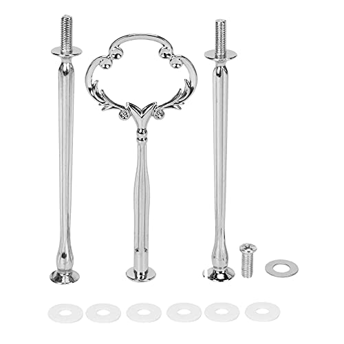 Peukerty 1 Set 2 3 Etagen Tortenplatte Ständer Metall Mitte Montage Hardware Stange Form: kunstvoll Victoriana Farbe: Silber Menge: 1 Sets von Peukerty