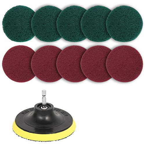 Peukerty 11-teiliges Schrubber-Bürsten-Set, Polierpad für Bohrmaschinen, Fliesenschrubber, Scheuerpads, Reinigungswerkzeug von Peukerty