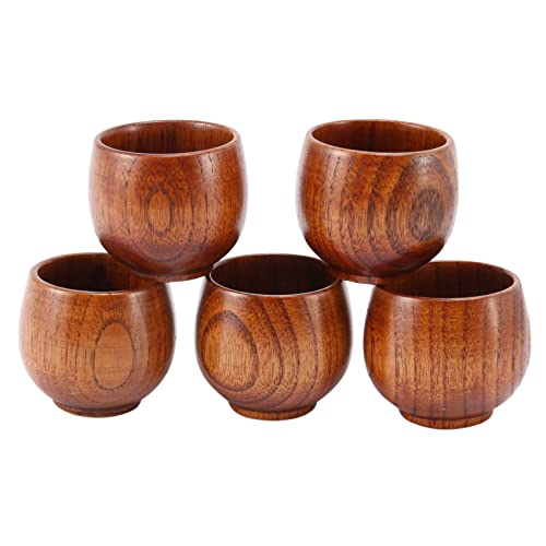 Peukerty 5 Stücke Kreative Tee Set Kleine Holzschale Kleine Tasse Grüne Holzschale Mit Naturholz Weinschale Tee Trinkbecher von Peukerty