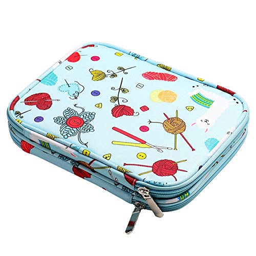 Peukerty Leere Stricknadeln-Etui, -Organizer, Aufbewahrungstasche für Rundstricknadeln, Nadeln und Zubehör, Kit Tasche von Peukerty