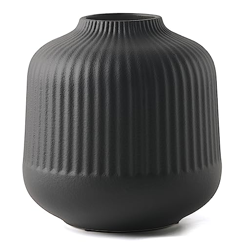Kleine Vasen Keramik Schwarz Matt, Vase Boho für Pampasgras Blumenvase Modern von Pevfeciy