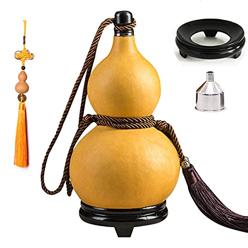 Kürbisflasche Weintopf Sake Set Kalebasse Flasche 1.3L,Feng Shui chinesische Deko,Freien Beweglichen Wasserflasche,Natürliche Wasserflasche,Schöne Geschenke Weinzubehör von Pevfeciy