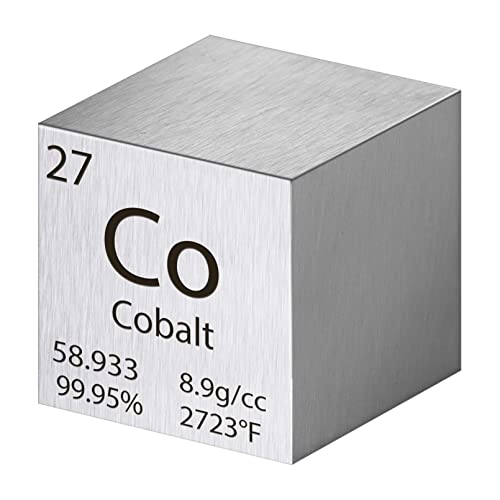 Pevfeciy 1 Inch Kobalt Würfel 25,4 mm Metall Dichte Würfel reines Metall hohe Dichte Element Würfel für Element Sammlungen Labor Experiment Material Hobbys von Pevfeciy