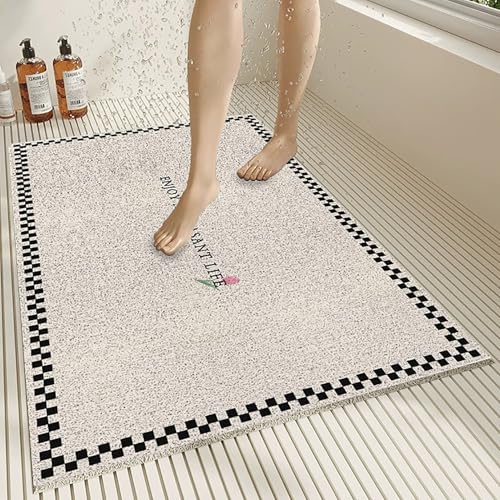 Pevfeciy Anti rutsch dusche 100x150 cm Duschmatte rutschfest Modern Stil Duscheinlage rutschfest Weich Komfort PVC Antirutschmatte Mit Ablaufloch,Hohe Wasserdurchlässigkeit,für Nassbereiche von Pevfeciy