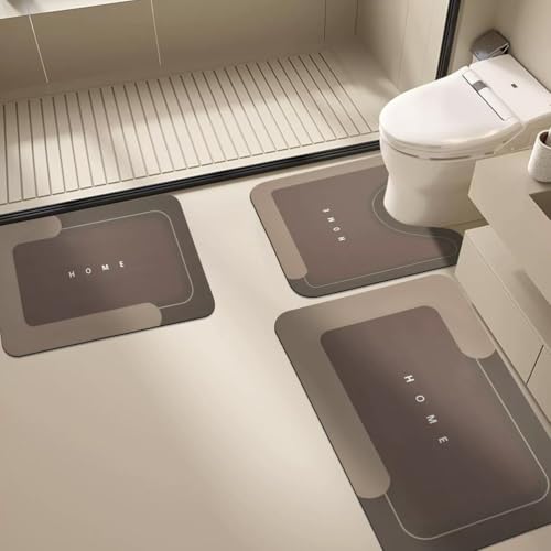 Pevfeciy Badteppich Set 3 Teilig Badematten Set rutschfest waschbar Kieselgur Badezimmerteppich Schnell trocknende Geeignet für Nassbereiche Pevfeciy Badteppich Set 3 Teilig Badematten Set rutschfest waschbar Kieselgur Badezimmerteppich Schnell trocknende Geeignet für Nassbereiche von Pevfeciy