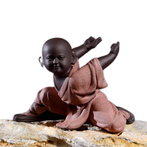 Pevfeciy Chinesische Kung-Fu-Saolin-Mönch-Figuren zum Bastel Ornamente Statuen farbige Keramik Handwerk Ornamente Geschenk für Heimdekoration für den Schreibtisch,1 von Pevfeciy