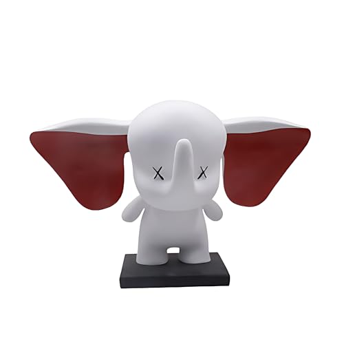 Pevfeciy Deko Elefanten Figuren Deko Objekt Elefant Accessoire Wohnzimmer Deko für Regale oder Sideboards Deko Skulptur Dekoration,Weiß,Stehend von Pevfeciy