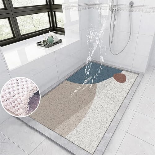 Pevfeciy Duscheinlage rutschfest 140x160 cm Badewannenmatte rutschfest PVC Antirutschmatte Duschmatte rutschfest für Moderne Badezimmer，Hohe Wasserdurchlässigkeit von Pevfeciy