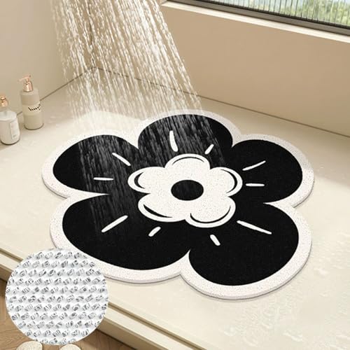 Pevfeciy Duscheinlage rutschfest 50X50 cm Blumen Duschvorleger PVC-Luffa Duschmatte Weiche Bequeme Hohe Wasserdurchlässigkeit für Badezimmer von Pevfeciy