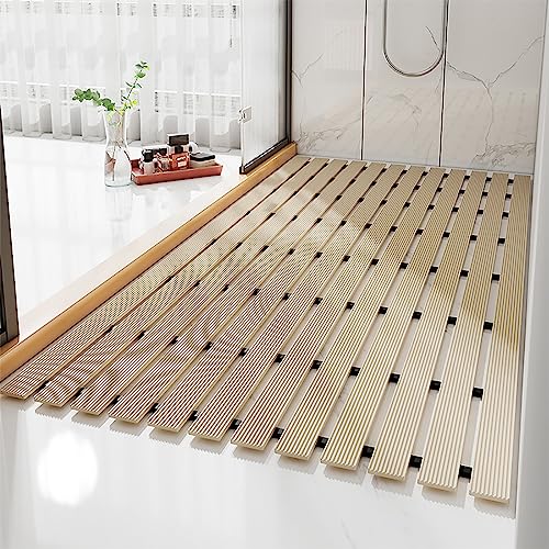Pevfeciy Duscheinlage rutschfest 61x122 cm /3 kg Große Rutschmatte dusche Moderne Gestreifte Duschmatte Mit Haken,für große Duschräume,Automatische Entwässerung von Pevfeciy