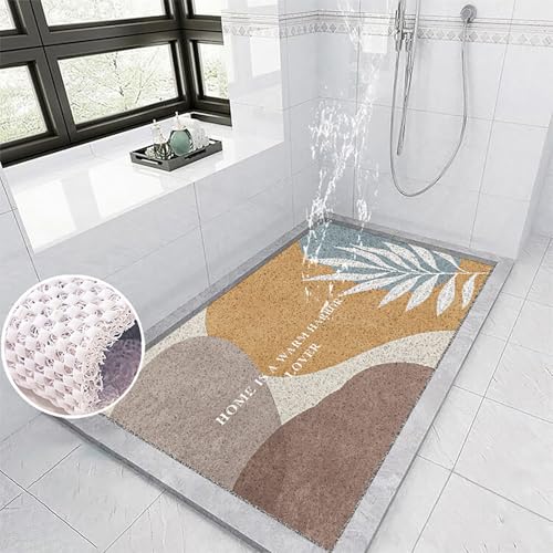 Pevfeciy Duschvorleger rutschfest 100x100 cm Duschmatte PVC Duscheinlage rutschfest für Moderne Badezimmer，Antirutschmatte dusche Hohe Wasserdurchlässigkeit von Pevfeciy