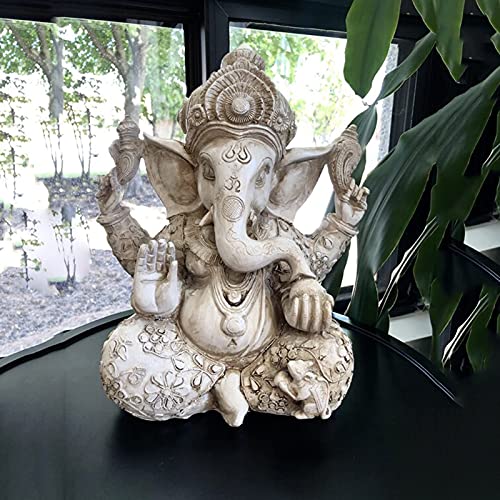 Pevfeciy Ganesha Figur Groß Buddha Statue H-30 cm,Zen Garten Dekoration Figuren,Buddha Figur-Elefantengott,Handgefertigte Skulptur Dekoration für Zuhause Dekoration, Handwerk, Geschenke von Pevfeciy