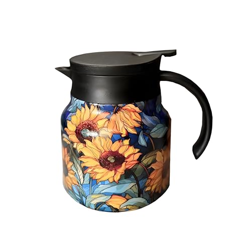 Warmhaltekanne Klein Kaffeekanne Teekanne Thermo Isolierkanne Edelstahl 0.8L aus Doppelwandige 316 Edelstahl von Pevfeciy
