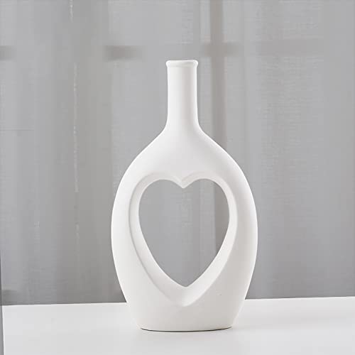 Pevfeciy Pampasgras vase weiß,vasen für Boho tischdeko,Blumenvase 30cm hoch weiße vase matt Kunst Deko vase für Wohnzimmer Schlafzimmer büro deko von Pevfeciy