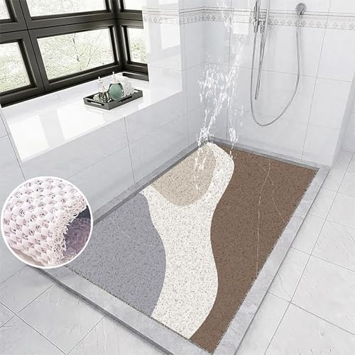 Pevfeciy Rutschmatte badewanne 50x80 cm Duschmatte PVC Duscheinlage rutschfest für Moderne Badezimmer，Badematte rutschfest Hohe Wasserdurchlässigkeit von Pevfeciy
