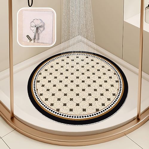 Pevfeciy Rutschmatte dusche 70x70 cm Rund Duscheinlage PVC Duschmatte rutschfest Weich Duschwanneneinlage mit Haken Badezimmermatte schnell trocknen Hohe Wasserdurchlässigkeit von Pevfeciy
