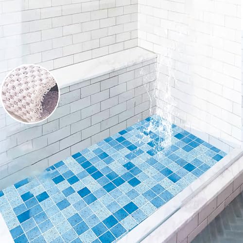 Pevfeciy Rutschmatte dusche 75x100cm PVC Farbe Duscheinlage rutschfest Antirutschmatte dusche mit Haken,Massage Duschmatten für Nassbereiche mit Ablauflöchern,Schnell trocknend，Anpassbare von Pevfeciy