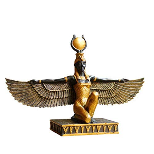 Pevfeciy Statue Ornament, Dekoration, Figuren Statue Der Ägyptischen Dekoration Statue Der Göttin Der Schönheit Statue Der Ägyptische Gott Isis Skulptur Terra Gott,Grün von Pevfeciy