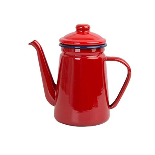 Teekanne Emaille Campinggeschirr，Emaille Teekanne FüR Gas Retro Herd，Outdoor Kaffeekocher，Teekessel Nostalgisch，1.1L von Pevfeciy