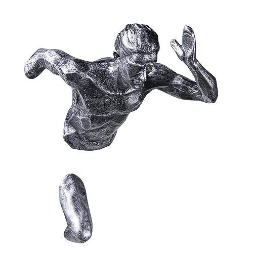 Wanddeko Skulptur Kletterer Figur Männer laufende Skulptur Running Statue Dekofigur 3D Wandskulpturen Climing Statue Wandschmuck ,Kunst Wandbehang Skulptur Deko Wohnzimmer Hintergrund Wanddekoration von Pevfeciy