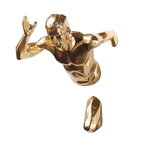 Wanddeko Skulptur Kletterer Figur Männer laufende Skulptur Running Statue Dekofigur 3D Wandskulpturen Climing Statue Wandschmuck,Kunst Wandbehang Skulptur Deko Wohnzimmer Hintergrund Wanddekoration von Pevfeciy