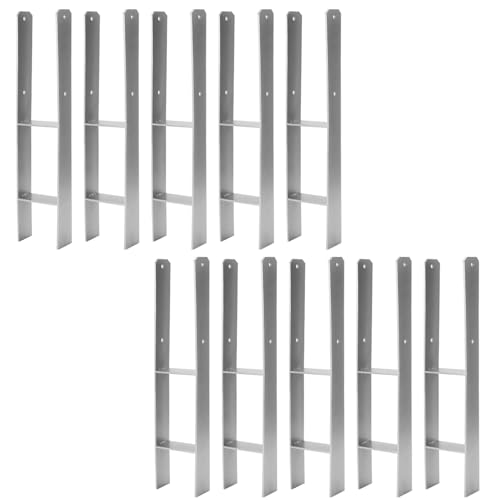 Peviasot 10x H-Pfostenanker 91 mm – H-Pfostenhalter für Zaun- und Holzpfosten, Robuste H-Anker für Gartenzaun, Carport, Pavillon und Holzbauprojekte (91 x 600 mm) von Peviasot