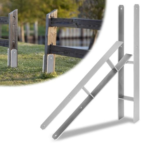 Peviasot 2x H-Pfostenanker 101 mm – H-Pfostenhalter für Zaun- und Holzpfosten, Robuste H-Anker für Gartenzaun, Carport, Pavillon und Holzbauprojekte (101 x 600 mm) von Peviasot