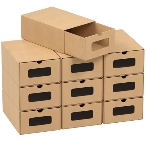 Peviasot 35×23×13 cm - 30x Schuhaufbewahrung Reinbraun mit Sichtfenster – Faltbare Schuhbox aus Kraftpapier, Stapelbar, Schuhkarton Schublade Aufbewahrungsbox Pappe für bis Größe 45 Peviasot 35×23×13 cm - 30x Schuhaufbewahrung Reinbraun mit Sichtfenster – Faltbare Schuhbox aus Kraftpapier, Stapelbar, Schuhkarton Schublade Aufbewahrungsbox Pappe für bis Größe 45 von Peviasot
