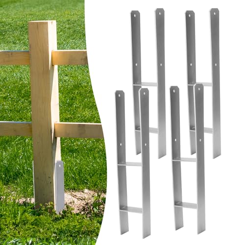 Peviasot 4x H-Pfostenanker 111 mm – H-Pfostenhalter für Zaun- und Holzpfosten, Robuste H-Anker für Gartenzaun, Carport, Pavillon und Holzbauprojekte (111 x 600 mm) von Peviasot