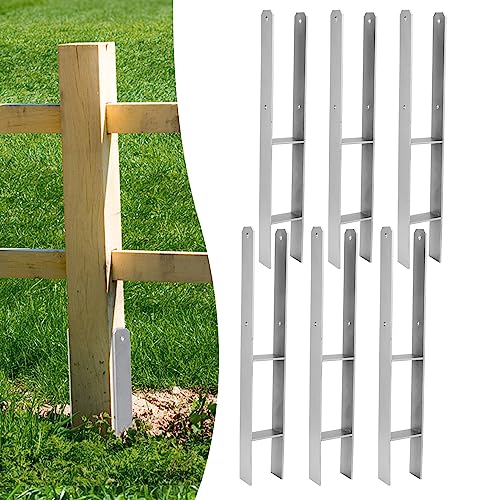 Peviasot 6x H-Pfostenanker 81 mm – H-Pfostenhalter für Zaun- und Holzpfosten, Robuste H-Anker für Gartenzaun, Carport, Pavillon und Holzbauprojekte (81 x 600 mm) von Peviasot