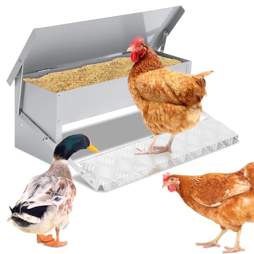 Peviasot Futterautomat, Futtertrog mit Automatisches Pedal und Wasserfest Decke, Hühnerfutter für Geflügel,1X Hühnerfutterautomat, 5KG Automatischer Futterautomat mit Mäuseschutz, Verzinkt Peviasot Futterautomat, Futtertrog mit Automatisches Pedal und Wasserfest Decke, Hühnerfutter für Geflügel,1X Hühnerfutterautomat, 5KG Automatischer Futterautomat mit Mäuseschutz, Verzinkt von Peviasot