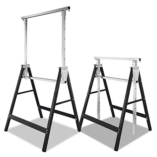Peviasot Gerüstbock, 2er set Teleskop-Arbeitsbock Untergestell, Klappbock Variable Arbeitshöhe 80-130 cm 7-fach Höhenverstellbar, Metallbock max. Belastbarkeit 200 kg, Schwarz Peviasot Gerüstbock, 2er set Teleskop-Arbeitsbock Untergestell, Klappbock Variable Arbeitshöhe 80-130 cm 7-fach Höhenverstellbar, Metallbock max. Belastbarkeit 200 kg, Schwarz von Peviasot