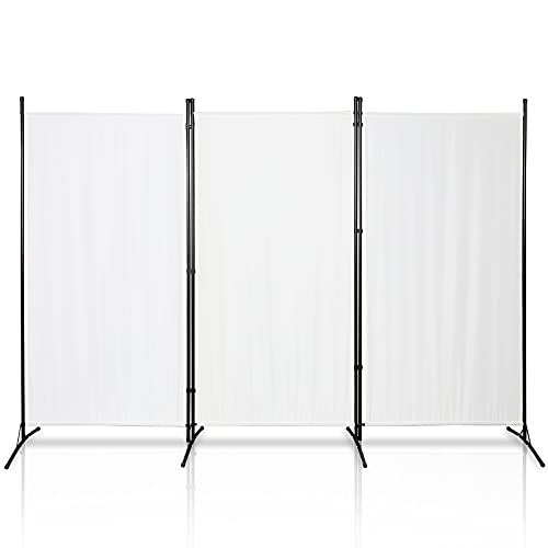 Peviasot Paravent Faltbar 3-teilig 260x180cm Paravent TrennwandSichtschutz Stellwand für innen Outdoor Garten Balkon Terrasse, Raumtrenner, beige von Peviasot