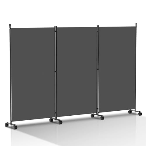 Peviasot Paravent Raumteiler auf Rollen, 3 Teilig 263 x 181cm Raumteiler Freistehend Trennwand Paravent,blickdichter, Sichtschutz Room Divider Innen für Zuhause Büro Terrasse|Anthrazit Peviasot Paravent Raumteiler auf Rollen, 3 Teilig 263 x 181cm Raumteiler Freistehend Trennwand Paravent,blickdichter, Sichtschutz Room Divider Innen für Zuhause Büro Terrasse|Anthrazit von Peviasot