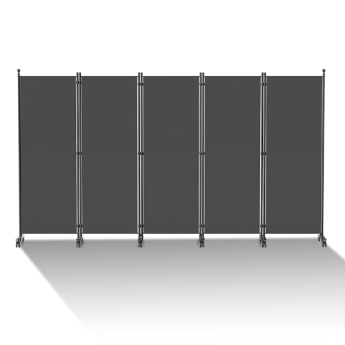 Peviasot Paravent Raumteiler auf Rollen, 5 Teilig 284x181cm Raumteiler Freistehend Trennwand Paravent,blickdichter, Sichtschutz Room Divider Innen für Zuhause Büro Terrasse|Anthrazit Peviasot Paravent Raumteiler auf Rollen, 5 Teilig 284x181cm Raumteiler Freistehend Trennwand Paravent,blickdichter, Sichtschutz Room Divider Innen für Zuhause Büro Terrasse|Anthrazit von Peviasot