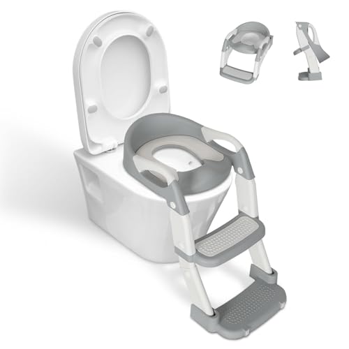 Peviasot Toilettensitz mit Treppe,2-in-1 Toilettentrainer,Tritthocker für Kinder, Höhenverstellbar und Klappbar,mit Spritzschutz,Kindertisch,Grau Peviasot Toilettensitz mit Treppe,2-in-1 Toilettentrainer,Tritthocker für Kinder, Höhenverstellbar und Klappbar,mit Spritzschutz,Kindertisch,Grau von Peviasot