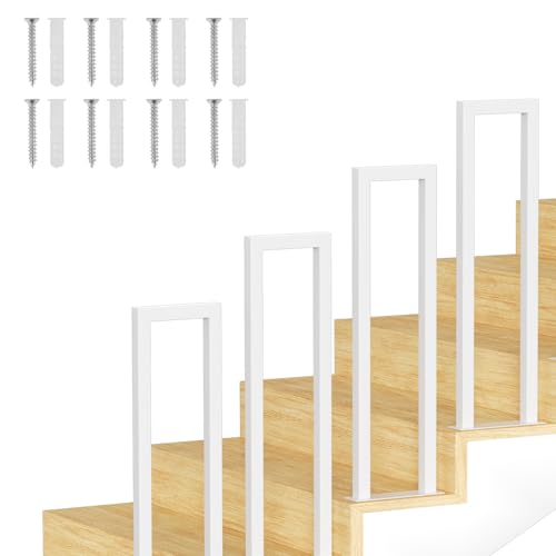 Peviasot Treppengeländer Innen, 100 cm U-förmiger Weiß Treppengeländer, Handlauf aus Metall, Geländer aus Vierkantrohr für Lofts, Villen und Wohnungen, Verbundene Grundplatten Peviasot Treppengeländer Innen, 100 cm U-förmiger Weiß Treppengeländer, Handlauf aus Metall, Geländer aus Vierkantrohr für Lofts, Villen und Wohnungen, Verbundene Grundplatten von Peviasot