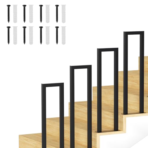 Peviasot Treppengeländer Innen, 65 cm U-förmiger Schwarz Treppengeländer, Handlauf aus Metall, Geländer aus Vierkantrohr für Lofts, Villen und Wohnungen, Verbundene Grundplatten Peviasot Treppengeländer Innen, 65 cm U-förmiger Schwarz Treppengeländer, Handlauf aus Metall, Geländer aus Vierkantrohr für Lofts, Villen und Wohnungen, Verbundene Grundplatten von Peviasot