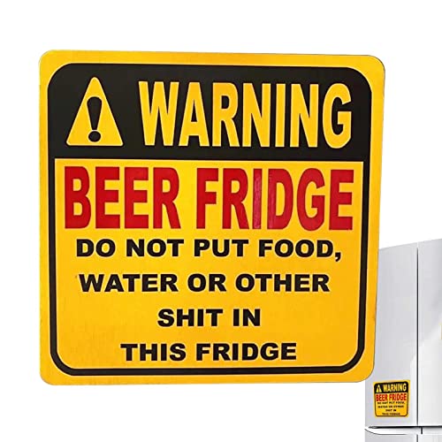 Kühlschrankmagnet mit Aufschrift "Warning Beer - Funny Magnetic Beer Fridge Sign | Do Not Put Food, Water, Or Other Shit in This Fridge, Man Cave" Schilder und Dekoration für Kühlschränke Pewell von Pewell