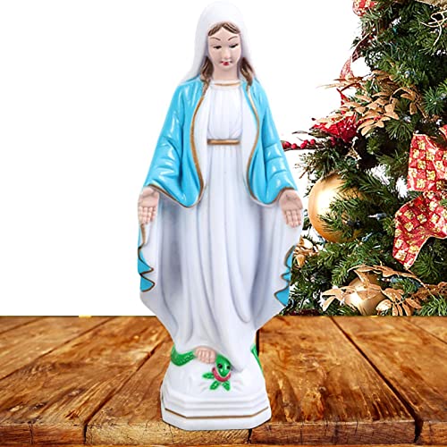 Pewell Katholische Marienstatue - Kirchenfigur Skulptur Statuen,Klassische handbemalte Kunstfiguren, Dekorationen im christlichen und katholischen Stil für Weihnachten von Pewell