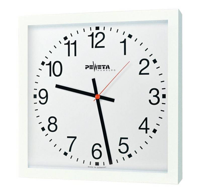 Peweta Wanduhr Funk-Wanduhr 40x40 (Funkuhr mit sekundengenauer DCF77-Synchronisation) von Peweta