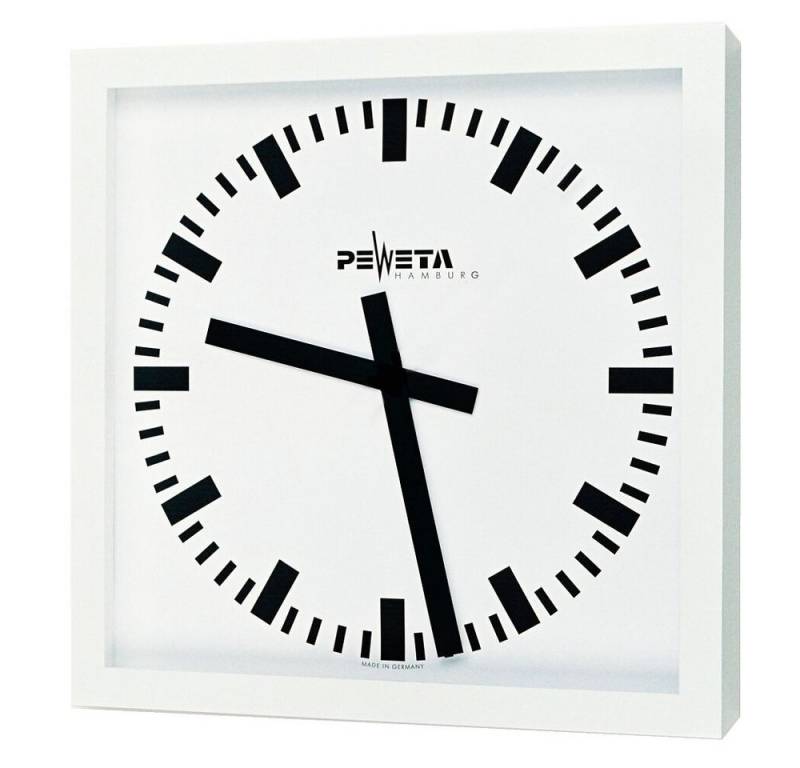 Peweta Wanduhr Funk-Wanduhr 40x40 (Funkuhr mit sekundengenauer DCF77-Synchronisation) von Peweta