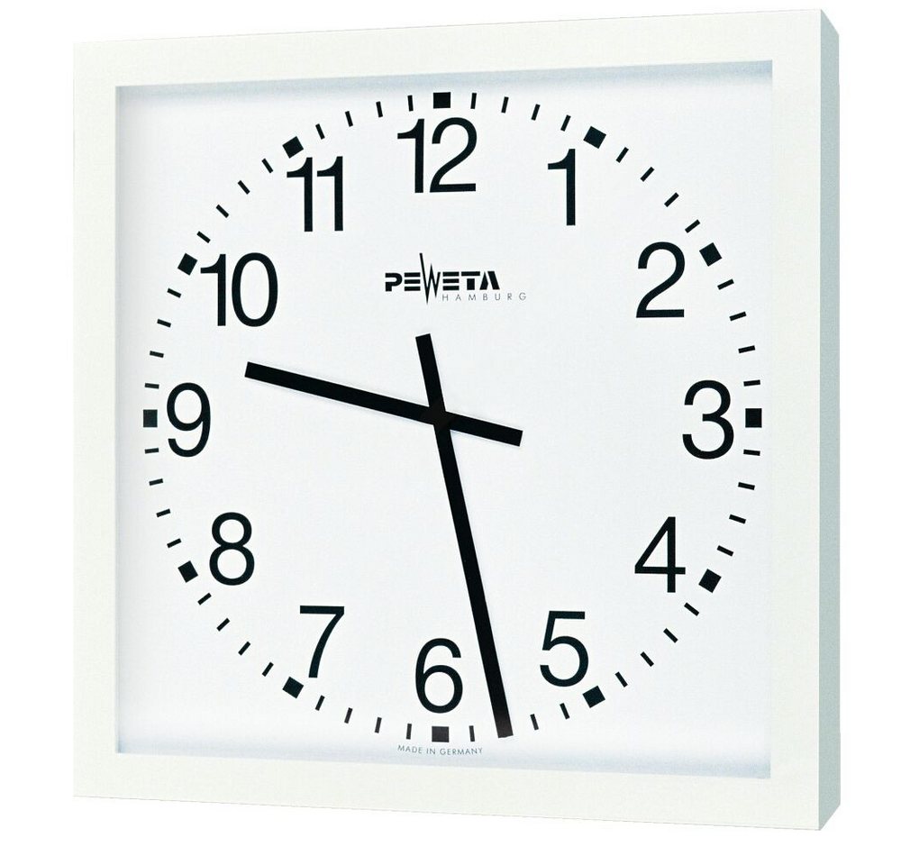 Peweta Wanduhr Funk-Wanduhr 50x50 (Funkuhr mit sekundengenauer DCF77-Synchronisation) von Peweta