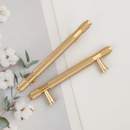 Pexintek 10 Stück Schrankgriffe Gold Moderne Griffe Möbel Möbelgriffe 96mm Lochabstand Türgriffe küche Schubladengriffe küchengriffe Vintage Griffe für Küchenschränke Kommode Schrank (Goldfarbener) von Pexintek