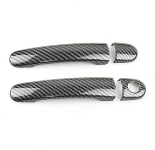 Pexorin Autoaußenseite vorne links, for TT MK1 A2 2000 2001 2002 2003 2004 2005 Auto ABS Chrom-Kohlefaser-Stil Außentürgriffabdeckung Zierzubehör Autotürgriffabdeckung(BLACK Carbon Texture 2) von Pexorin