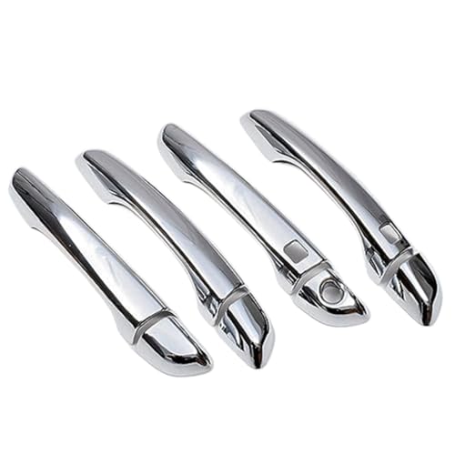 Pexorin Carbon Fiber Chrom Auto Türgriff Schüssel Abdeckung Zieraufkleber, for Hyundai, Tucson 2015 2016 2017 2018 2019 Styling Zubehör Autotürgriffabdeckung(BLACK Silver 2 Buttons) von Pexorin