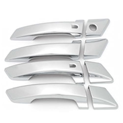 Pexorin Carbon Fiber Chrom Autotürgriffabdeckung, for Changan, CX70 CS55 CS75 CS95 Styling Zubehör Autotürgriffabdeckung(BLACK Silver 2 Buttons) von Pexorin