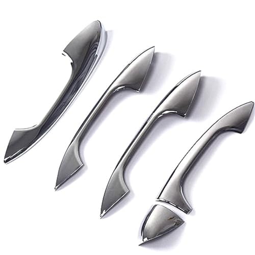Pexorin For, C-Klasse W205 GLC X253 E-Klasse W213 LHD Chrom-Carbonfaser-Türgriffabdeckung Auto-Styling-Zubehör Aufkleber Autotürgriffabdeckung(BLACK Silver) von Pexorin