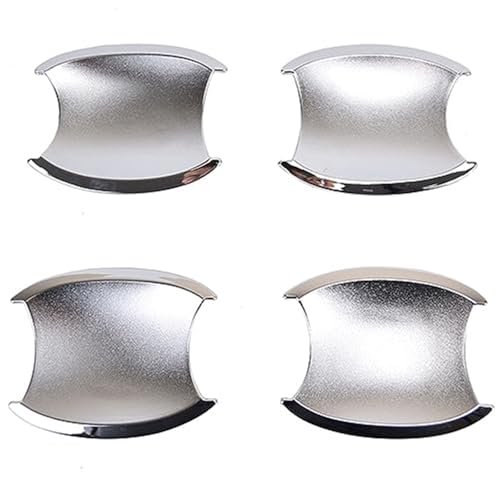 Pexorin For CRV, CR-V 2007 2008 2009 2010 2011, Kohlefaser-Chrom-Autotürgriffabdeckung, Dekor-Zieraufkleber, Styling-Zubehör Autotürgriffabdeckung(BLACK Silver Bowl) von Pexorin