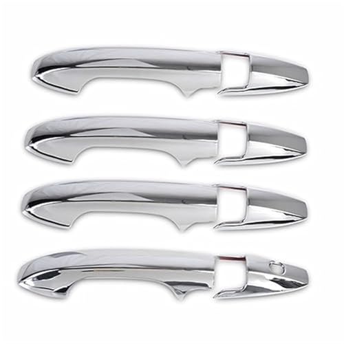 Pexorin For CRV, CR-V 2007 2008 2009 2010 2011, Kohlefaser-Chrom-Autotürgriffabdeckung, Dekor-Zieraufkleber, Styling-Zubehör Autotürgriffabdeckung(BLACK Silver Door Handle) von Pexorin